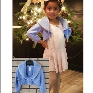 Blue Tie-Up Knitted Top for Girls Size 3T